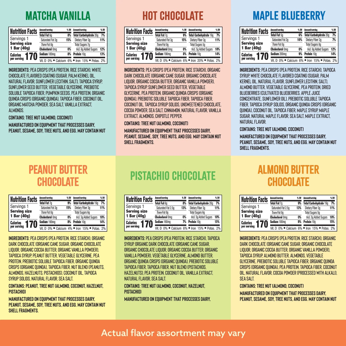 Mezcla Puff Crispy Protein Bars, Variety Pack - Gluten Free & Vegan Protein Bars, 10g Protein, Alt for Crispy Rice Treat, Granola Bars & Breakfast Bars - Pack of 8