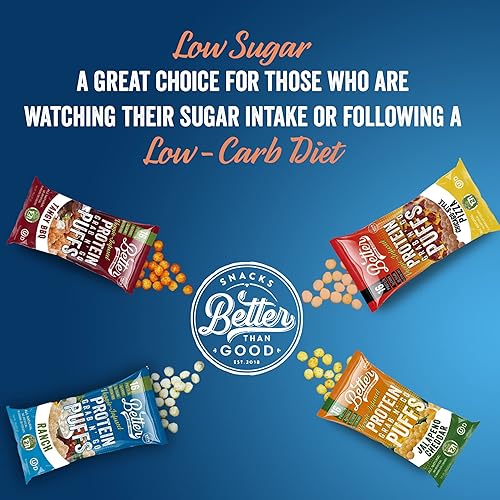 Better Than Good Sweet Puffs - Keto, Gluten-Free Protein Puffs - Paleo, Low Sugar, Low Calorie, Diabetic Friendly Snacks | Veggie Infused Protein Breakfast Puffs - Variety Pack of 8