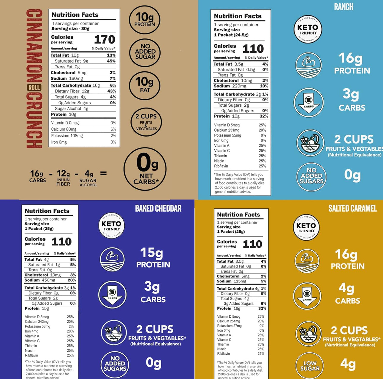 Better Than Good Sweet & Savory Puffs - Keto, Gluten-Free Protein Puffs - Paleo, Low Sugar, Low Calorie, Diabetic Friendly Snacks | Veggie Infused Protein Breakfast Puffs - Variety Pack of 8