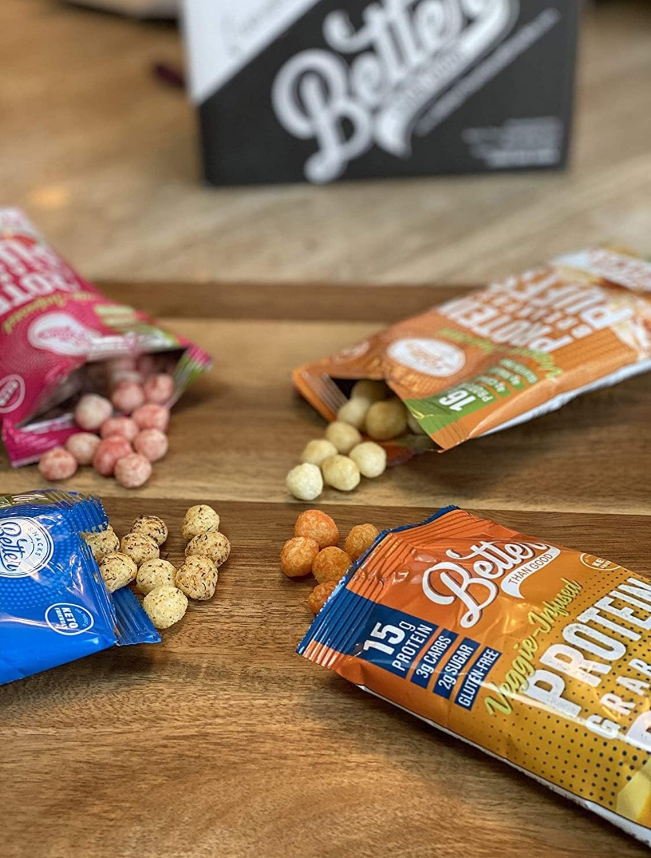 Better Than Good Sweet & Savory Puffs - Keto, Gluten-Free Protein Puffs - Paleo, Low Sugar, Low Calorie, Diabetic Friendly Snacks | Veggie Infused Protein Breakfast Puffs - Variety Pack of 8