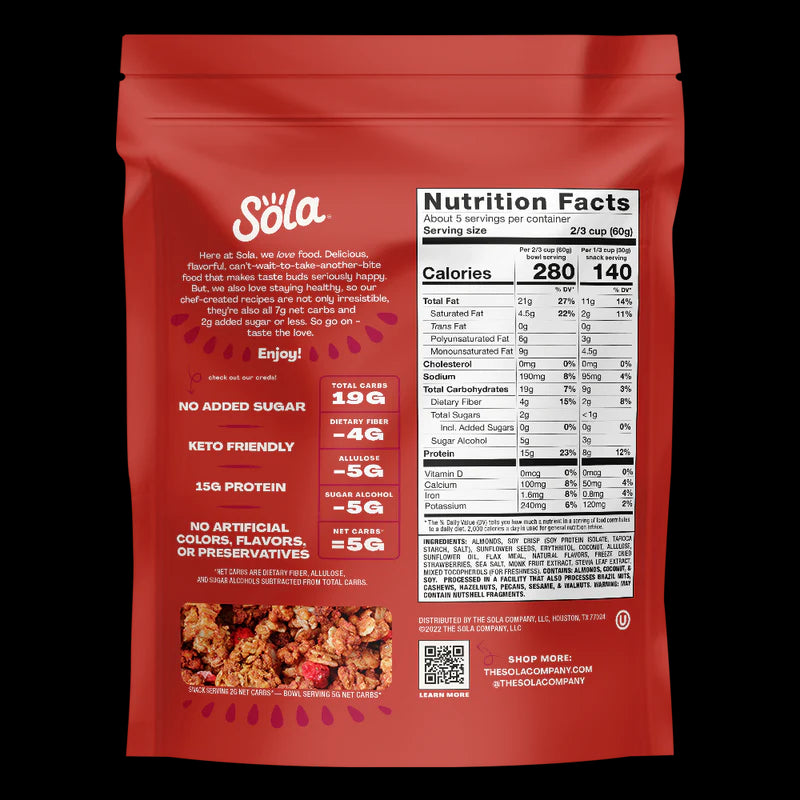 SOLA Strawberry Vanilla Granola