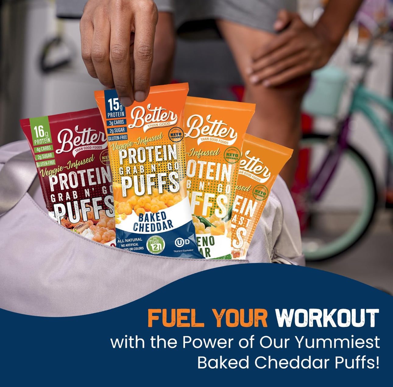 Better Than Good Savory Puffs - Keto, Gluten-Free Protein Puffs - Paleo, Low Sugar, Low Calorie, Diabetic Friendly Snacks | Veggie Infused Protein Breakfast Puffs - Variety Pack of 8