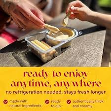 Mezete Customer Favorite Hummus  Dip Pack with Breadsticks | All Natural | On the Go | Plant Based | Preservative-Free - Pack of 6