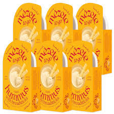 Mezete Traditional Hummus  Dip with Breadsticks | All Natural | On the Go | Plant Based | Preservative-Free - Pack of 6