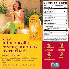 Mezete Traditional Hummus  Dip with Breadsticks | All Natural | On the Go | Plant Based | Preservative-Free - Pack of 6