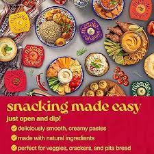 Mezete All Natural Hummus Dip Snacks Variety Pack | No Added Oils | Preservatives-Free | Halal | Vegan Dips & Spreads | Authentic Middle Eastern Taste | Great for Pita, Chips & Charcuterie - Pack of 6