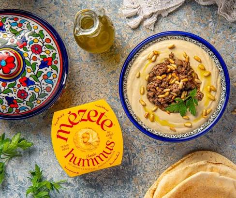 Mezete All Natural Hummus Dip Snacks Variety Pack | No Added Oils | Preservatives-Free | Halal | Vegan Dips & Spreads | Authentic Middle Eastern Taste | Great for Pita, Chips & Charcuterie - Pack of 6