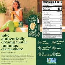 Mezete Zesty Za'atar (Thyme) Hummus  Dip with Breadsticks | All Natural | On the Go | Plant Based | Preservative-Free - Pack of 6