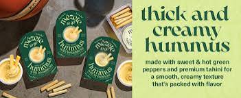 Mezete Zesty Za'atar (Thyme) Hummus  Dip with Breadsticks | All Natural | On the Go | Plant Based | Preservative-Free - Pack of 6