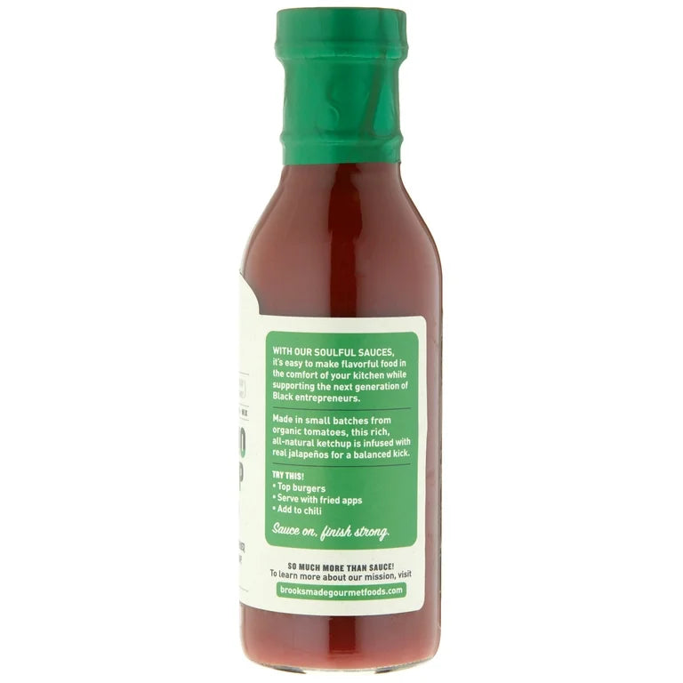 Brooksmade Gourmet Foods Soulful Sauces, Jalapeño Ketchup - Gluten Free, No High Fructose Corn Syrup All Natural Spicy Ketchup Made with Organic Tomatoes, 12 oz - Pack of 2