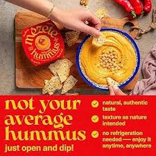 Mezete Red Hot Chili Hummus Dip Snack | No Added Oils | Preservatives-Free | Halal | Vegan Dips & Spreads | Authentic Middle Eastern Taste | Great for Pita, Chips & Charcuterie - Pack of 6