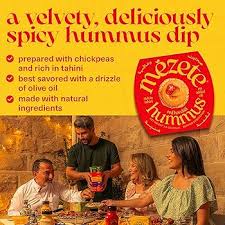 Mezete Red Hot Chili Hummus Dip Snack | No Added Oils | Preservatives-Free | Halal | Vegan Dips & Spreads | Authentic Middle Eastern Taste | Great for Pita, Chips & Charcuterie - Pack of 6