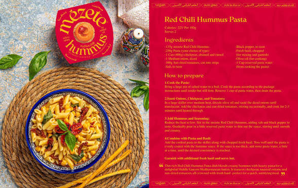 Mezete Red Hot Chili Hummus Dip Snack | No Added Oils | Preservatives-Free | Halal | Vegan Dips & Spreads | Authentic Middle Eastern Taste | Great for Pita, Chips & Charcuterie - Pack of 6