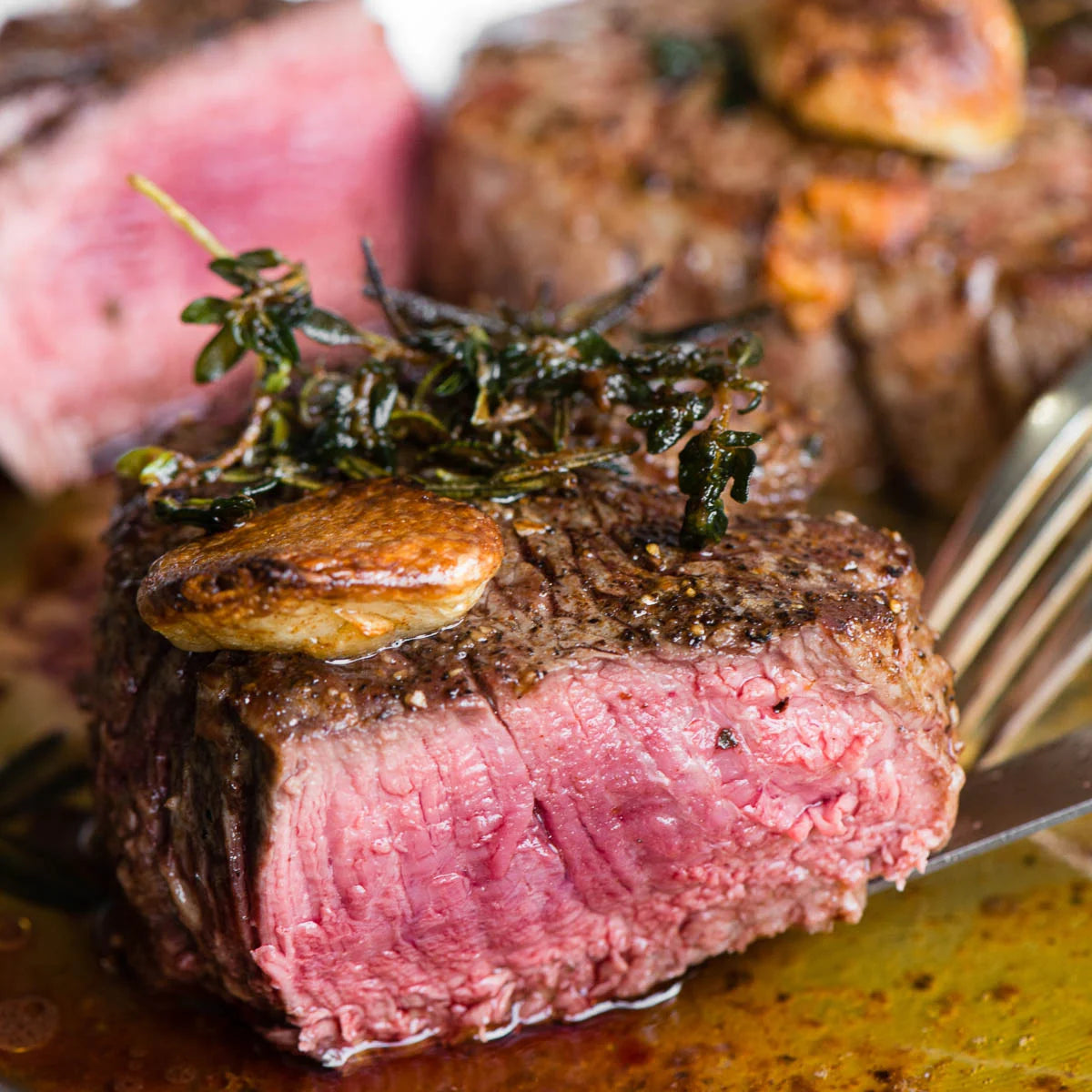 100% Grass Fed Beef Tenderloin Filet Mignon Steaks  -  8 oz each - includes 4