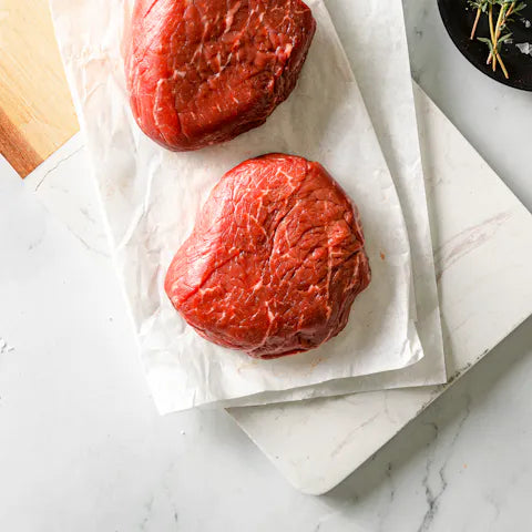 100% Grass Fed Beef Tenderloin Filet Mignon Steaks  -  8 oz each - includes 4