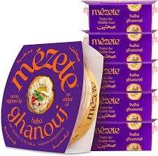 Mezete Roasted Eggplant Hummus Dip Spread Snack | No Added Oils | Preservatives-Free | Halal | Vegan Dips & Spreads | Authentic Middle Eastern Taste | Great for Pita, Chips & Charcuterie - Pack of 6
