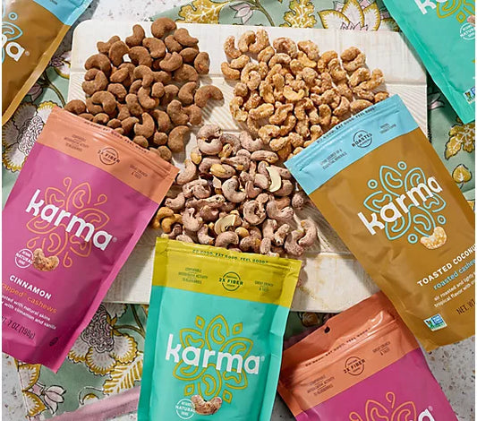 Karma Nuts Variety Pack Cashews - Whole, Roasted, Vegan, Non GMO, Gluten Free