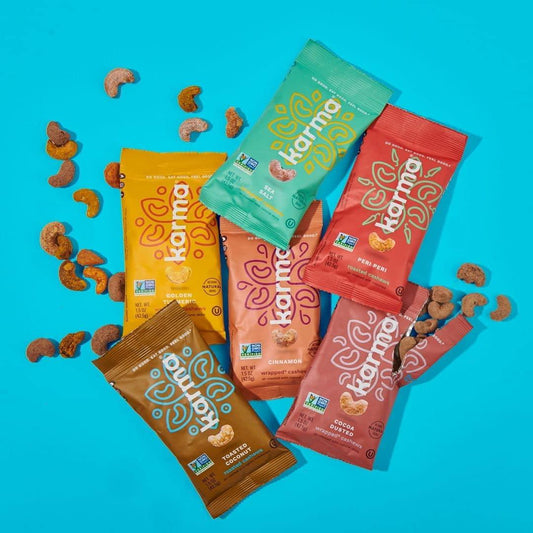 Karma Nuts Variety Pack Cashews - 1.5 oz - Whole, Roasted, Vegan, Non GMO, Gluten Free