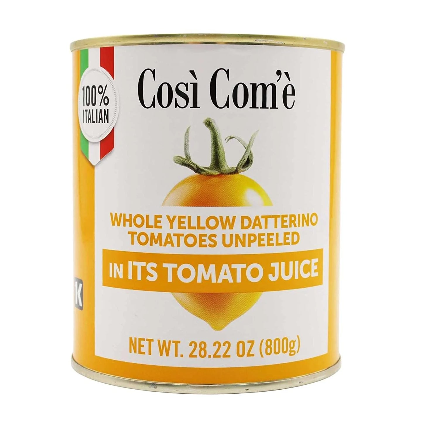 Così Com'è Italian Yellow CherryTomatoes in Puree, Pomodorini, Daterini - 28.22 oz, No additives, No preservatives, Non-GMO, Product of Italy - Pack of 3