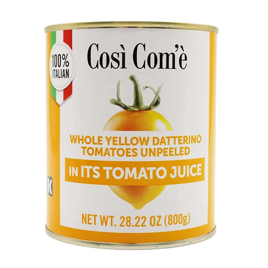 Così Com'è Italian Yellow CherryTomatoes in Puree, Pomodorini, Daterini - 28.22 oz, No additives, No preservatives, Non-GMO, Product of Italy - Pack of 3