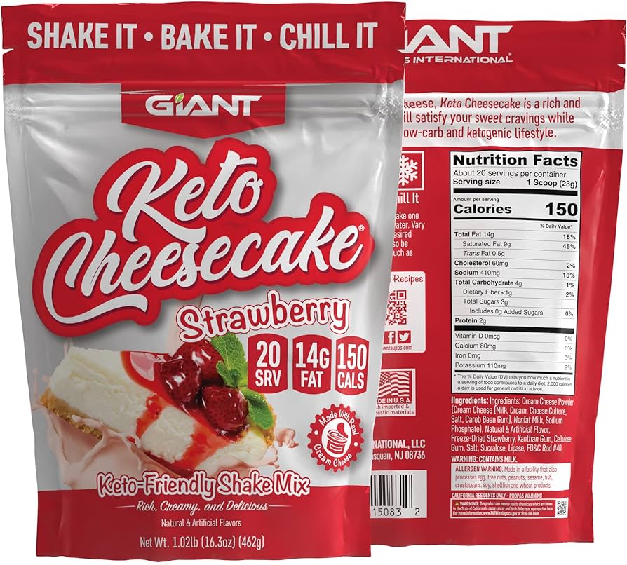 Keto Strawberry Shake Mix - 20 Serving Bag