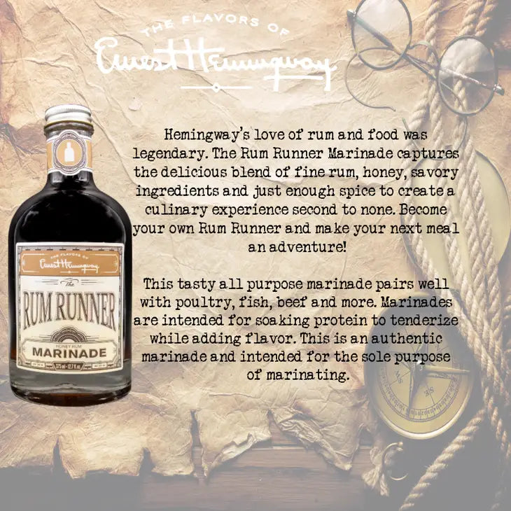 The Flavors of Ernest Hemingway Sampler Bundle - The Havana BBQ Sauce, The Rum Runner Marinade, The Keys Island Spice Rub