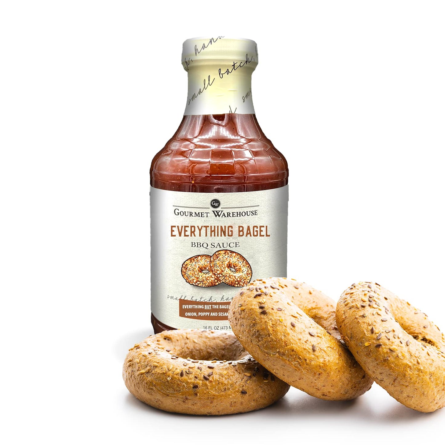 Gourmet Warehouse Everything Bagel BBQ Sauce, 16 oz - Gluten Free, No HFCS - Pack of 2