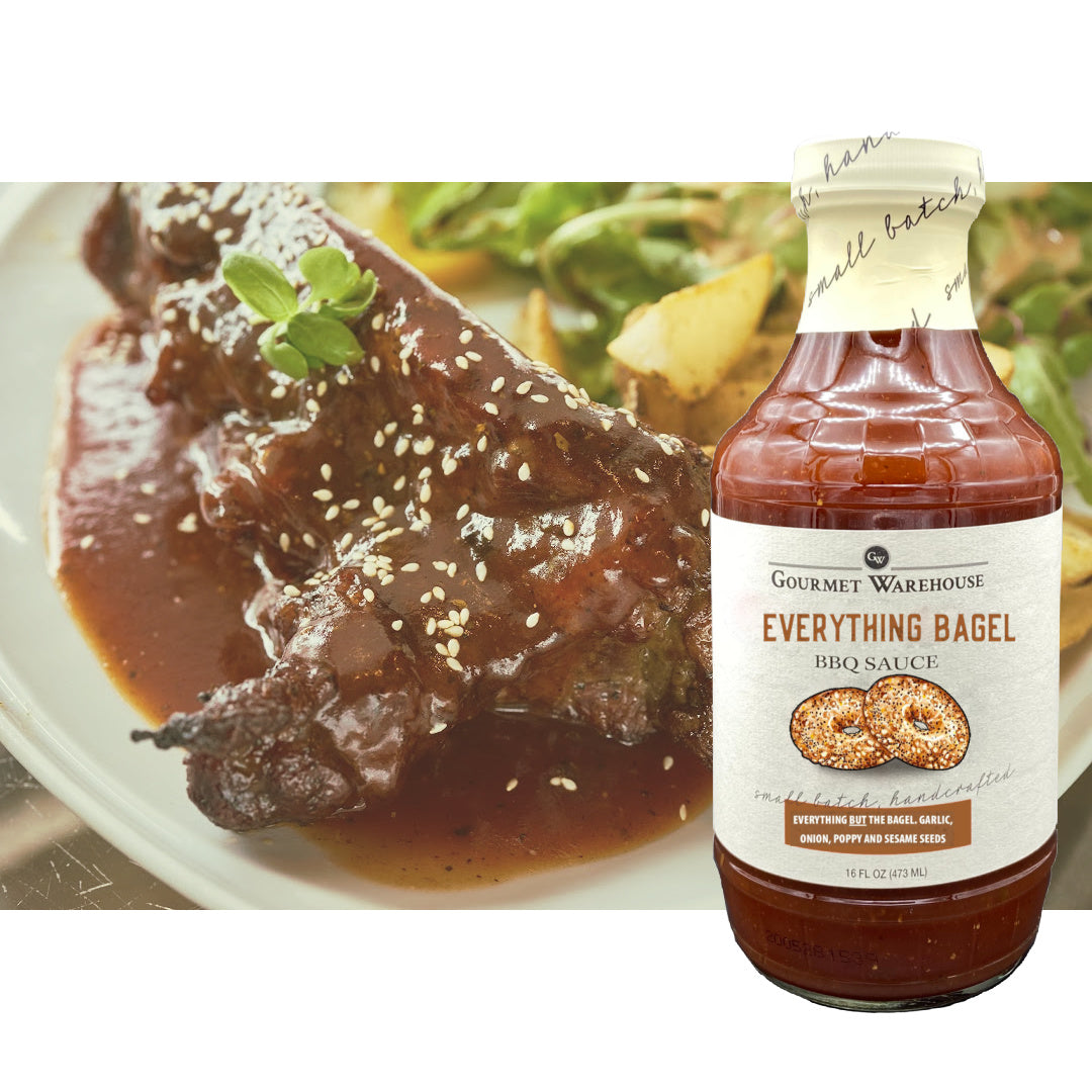 Gourmet Warehouse Everything Bagel BBQ Sauce, 16 oz - Gluten Free, No HFCS - Pack of 2