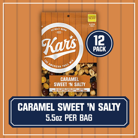 Kar’s Nuts Caramel Sweet ‘N Salty Trail Mix -  5.5 oz - Pack of 12 - Gluten Free