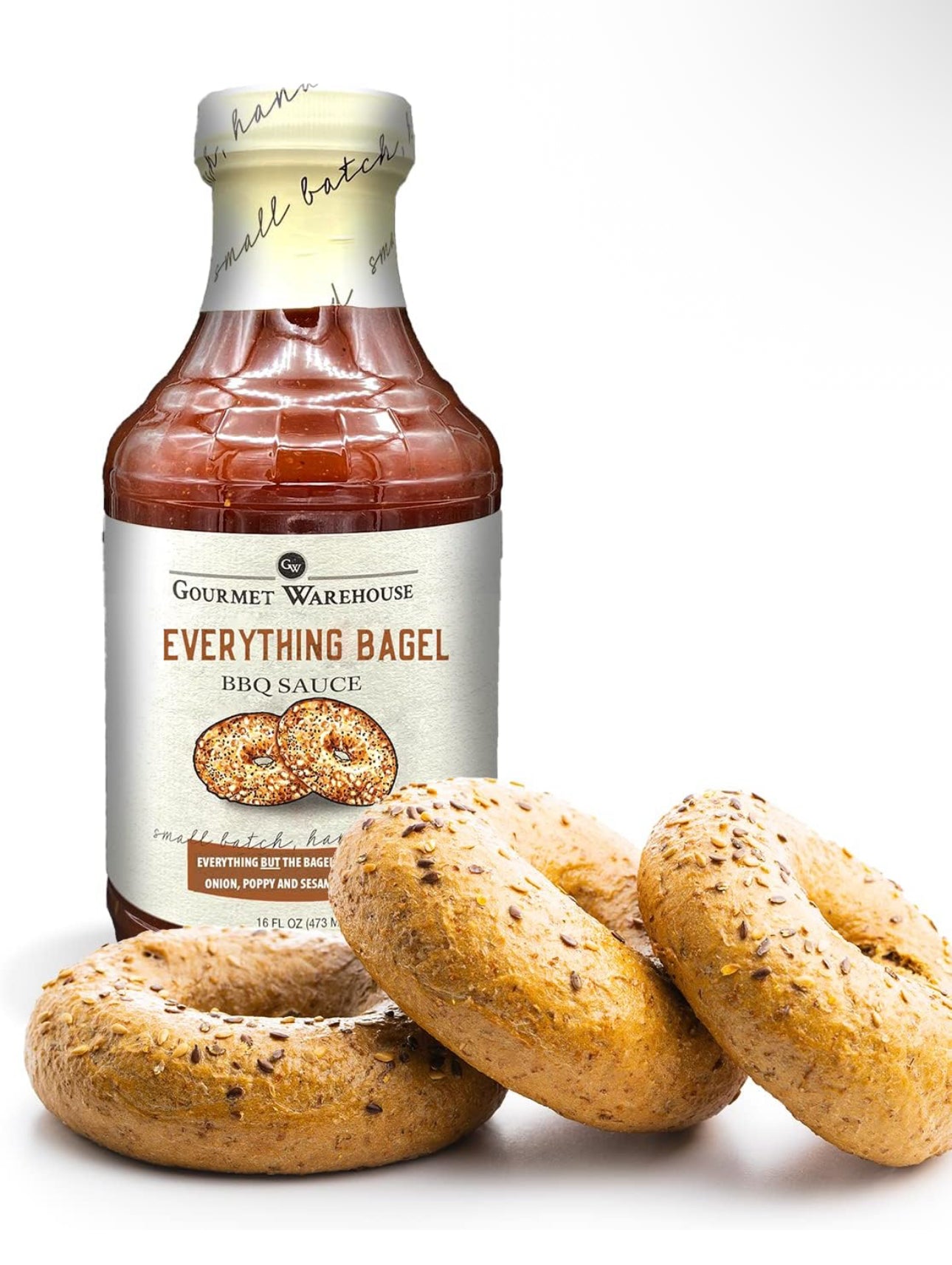 Gourmet Warehouse Everything Bagel BBQ Sauce, 16 oz - Gluten Free, No HFCS - Pack of 2