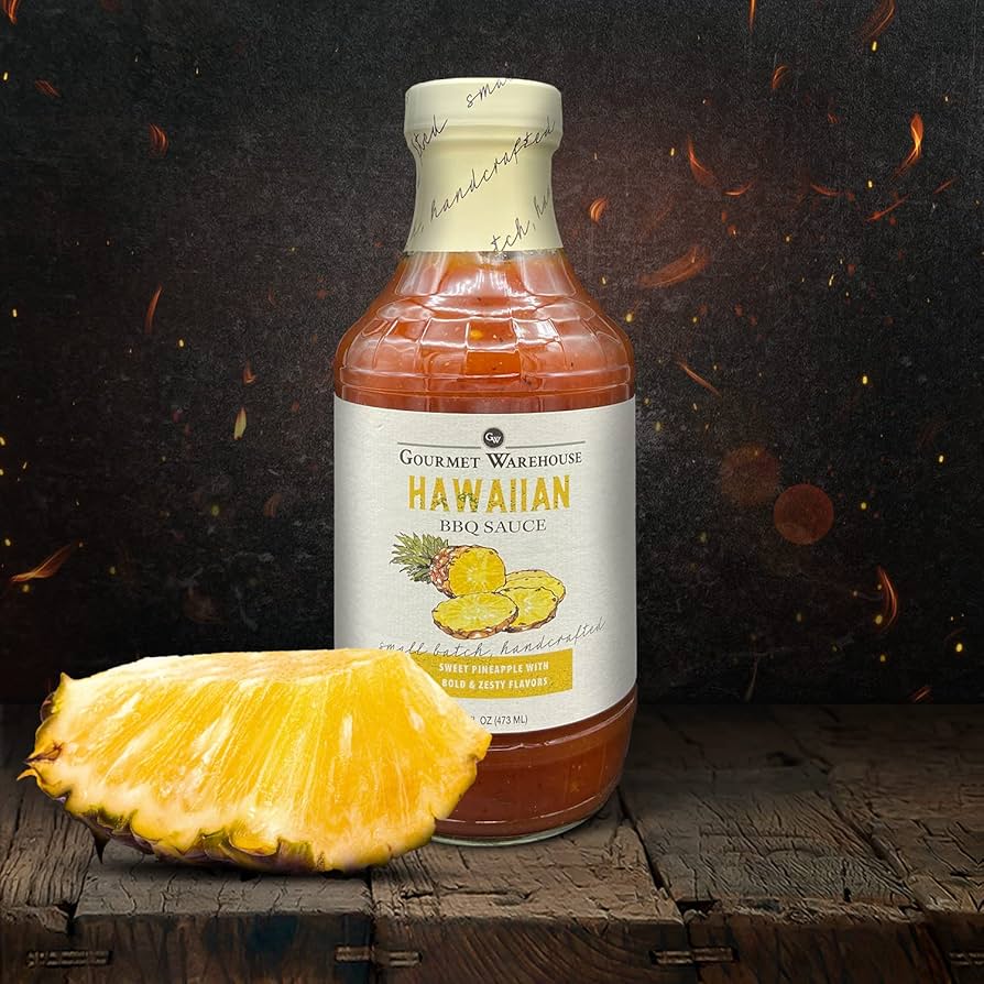 Gourmet Warehouse Hawaiian BBQ Sauce, 16 oz - Gluten Free, No HFCS - Pack of 2