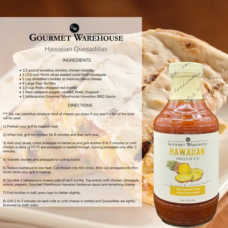 Gourmet Warehouse Hawaiian BBQ Sauce, 16 oz - Gluten Free, No HFCS - Pack of 2