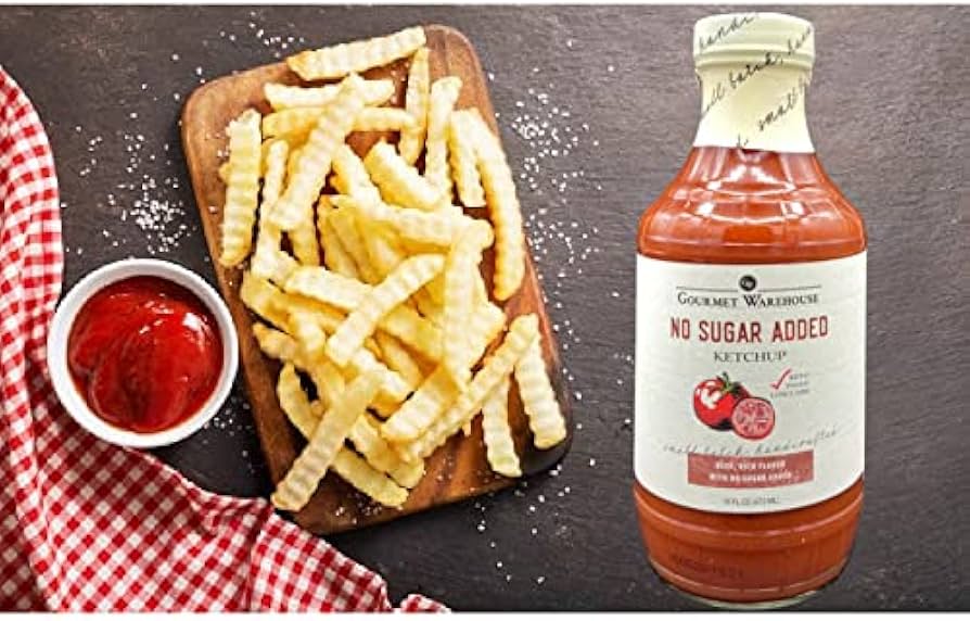 Gourmet Warehouse Sugar Added Ketchup and Sugar Free BBQ Sauce Handcrafted In Small Batches Gluten-Free, HFCS-Free, Keto Friendly, Paleo, Delicious Sauce, 16 oz - Pack of 2
