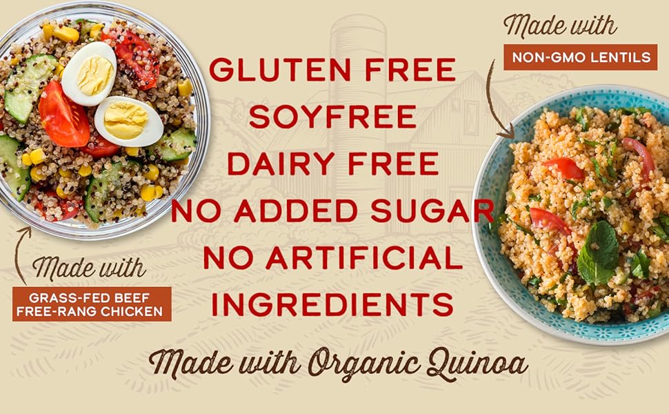 Wild Zora Instant Organic Quinoa Bowl Meals Variety Pack - Instant Tasty Bowls, Gluten-Free Meal with Lentils Plus - Pack of 5