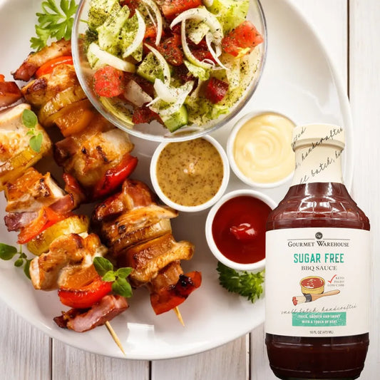 Gourmet Warehouse Sugar Free BBQ Sauce, Handcrafted In Small Batches Gluten-Free, HFCS-Free, Keto Friendly, Paleo, Delicious Sauce, 16 oz - Pack of 2
