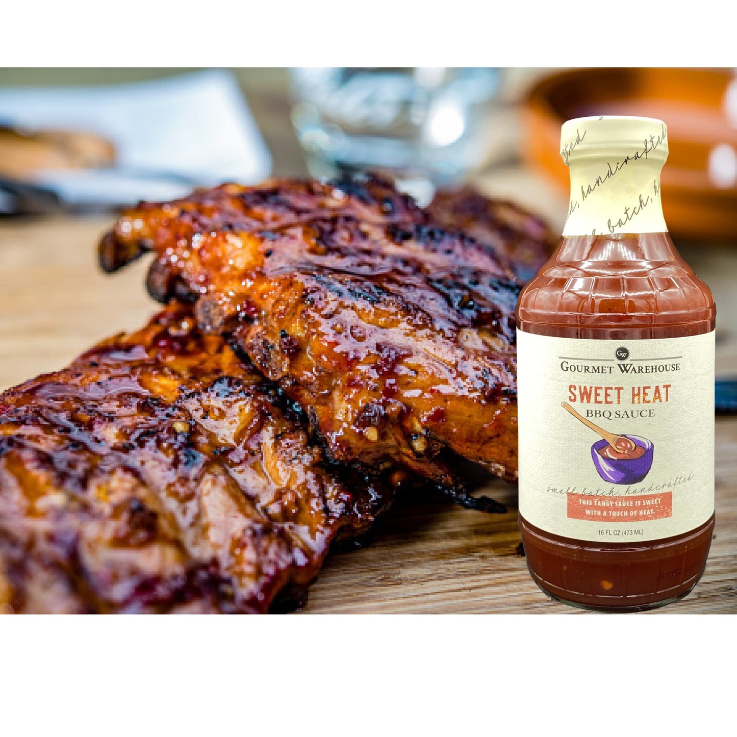 Gourmet Warehouse Variety Pack BBQ Sauce, Unique Flavor Barbecue Sauces Handcrafted In Small Batches Gluten-Free, HFCS-Free, Delicious Sauce, 16 oz- Pack of 6