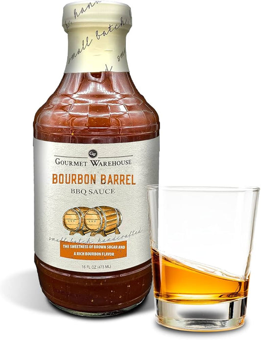 Gourmet Warehouse Bourbon Barrel Barbecue BBQ Sauce, 16 oz - Gluten Free, No HFCS - Pack of 2