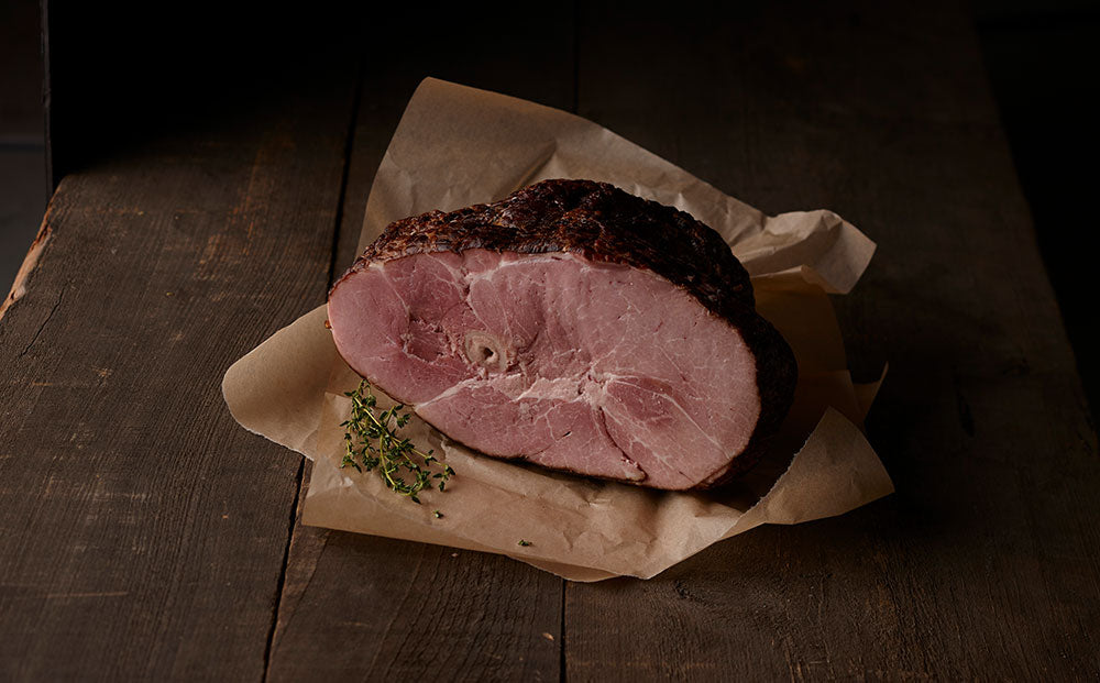Beeler’s Non-GMO Uncured Hickory Smoked Bone-In Half Ham, 6 - 8lb