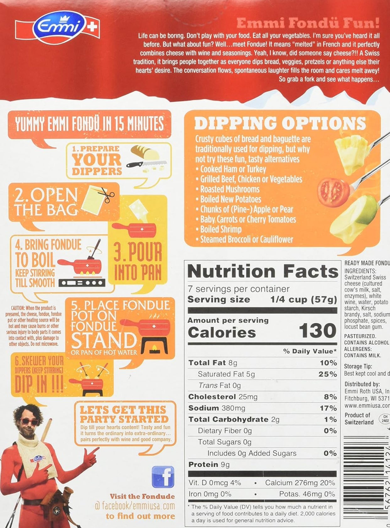 Evolution 3 in 1 Electric Fondue Set - Broth, Cheese, Chocolate Fondue Pot - Temp Control, Ceramic Bowl, 6 Baskets & Tongs - includes Cheese & Chocolate