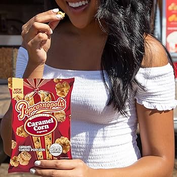 Popcornopolis Caramel Popcorn Snacks - Gluten Free, Non-GMO, 2.65 oz - Pack of 12