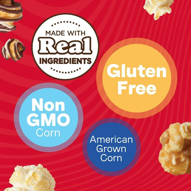 Popcornopolis Caramel Popcorn Snacks - Gluten Free, Non-GMO, 2.65 oz - Pack of 12