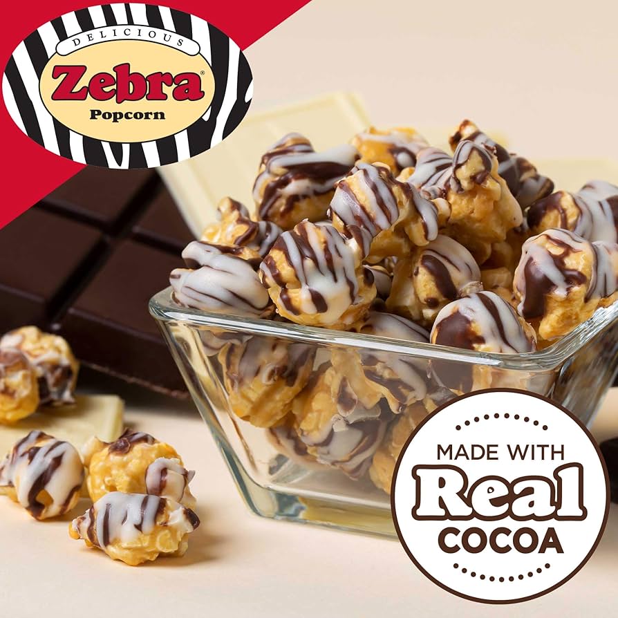 Popcornopolis Zebra Popcorn Snacks - Gluten Free, Non-GMO, 2.65 oz - Pack of 12