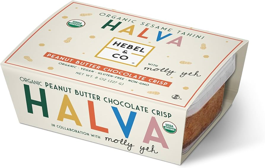 HEBEL & CO Peanut Butter Chocolate Crisp Halva - 8 oz - Certified USDA Organic, Gluten Free, Kosher & Vegan