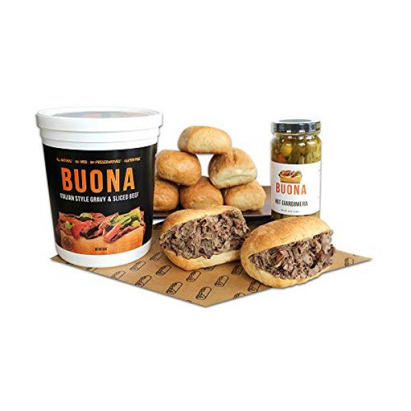 Buona Chicago Italian Beef Sandwich Kit - Pack of 16