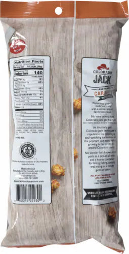Colorado Jack Caramel Popcorn, Real Butter & Vanilla, Shareable Bags, 8 oz - Gluten Free - Pack of 3