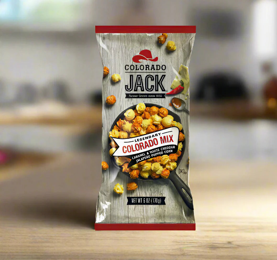 Colorado Jack Caramel Popcorn, Real Butter & Vanilla, Shareable Bags, 8 oz - Gluten Free - Pack of 3