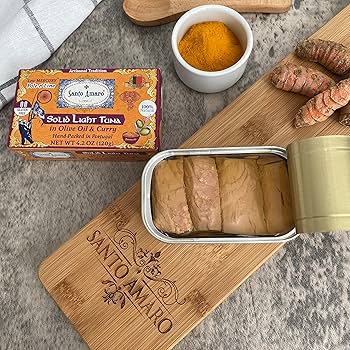 Canned Wild Pole & Line Tuna Fillet in Olive Oil Variety Pack of 6 - Mediterranean Diet Turmeric Curry, Basil, Ginger, Piri Piri, Oregano, Bell Pepper - Hand-Packed in PORTUGAL