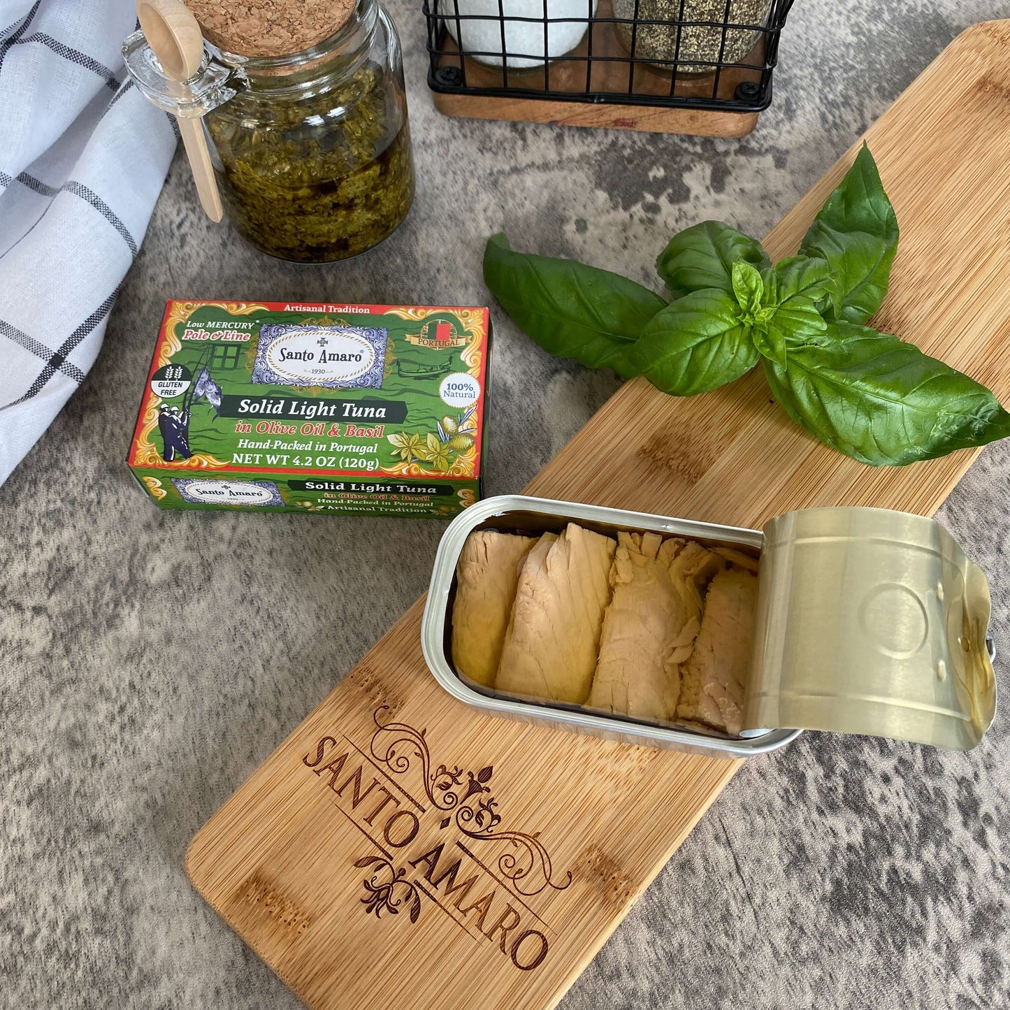 Canned Wild Pole & Line Tuna Fillet in Olive Oil Variety Pack of 6 - Mediterranean Diet Turmeric Curry, Basil, Ginger, Piri Piri, Oregano, Bell Pepper - Hand-Packed in PORTUGAL