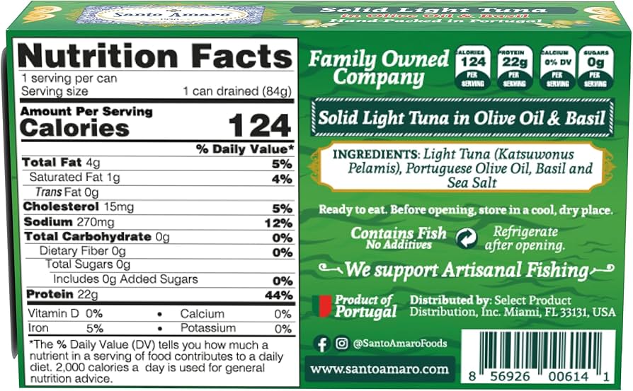 Canned Wild Pole & Line Tuna Fillet in Olive Oil Variety Pack of 6 - Mediterranean Diet Turmeric Curry, Basil, Ginger, Piri Piri, Oregano, Bell Pepper - Hand-Packed in PORTUGAL
