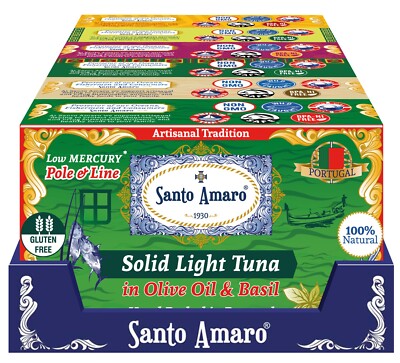 Canned Wild Pole & Line Tuna Fillet in Olive Oil Variety Pack of 6 - Mediterranean Diet Turmeric Curry, Basil, Ginger, Piri Piri, Oregano, Bell Pepper - Hand-Packed in PORTUGAL